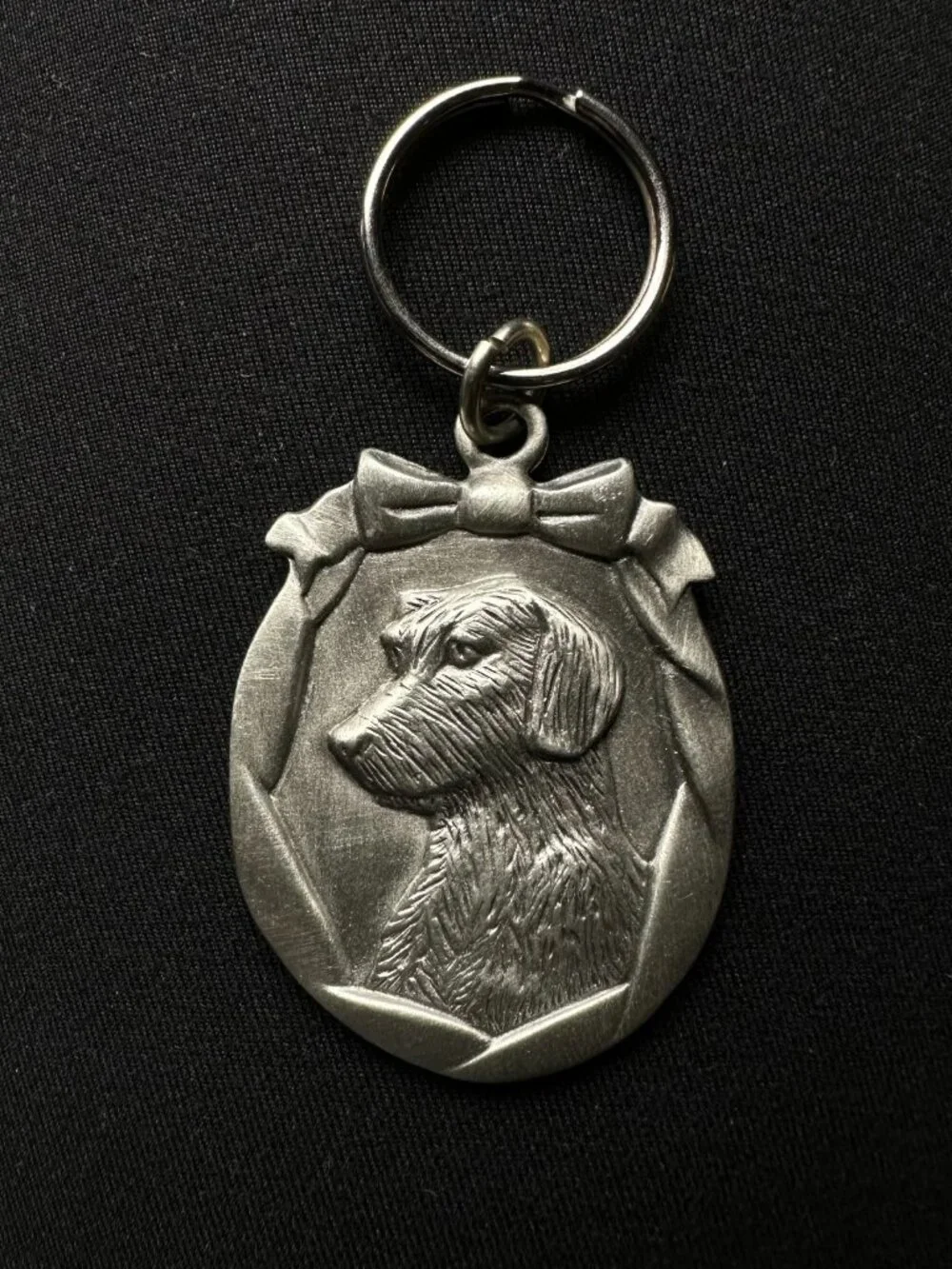 Labrador Retriever Dog Key Chain Pewter Puppy Head 3 Dimensional Pet Lovers Gift